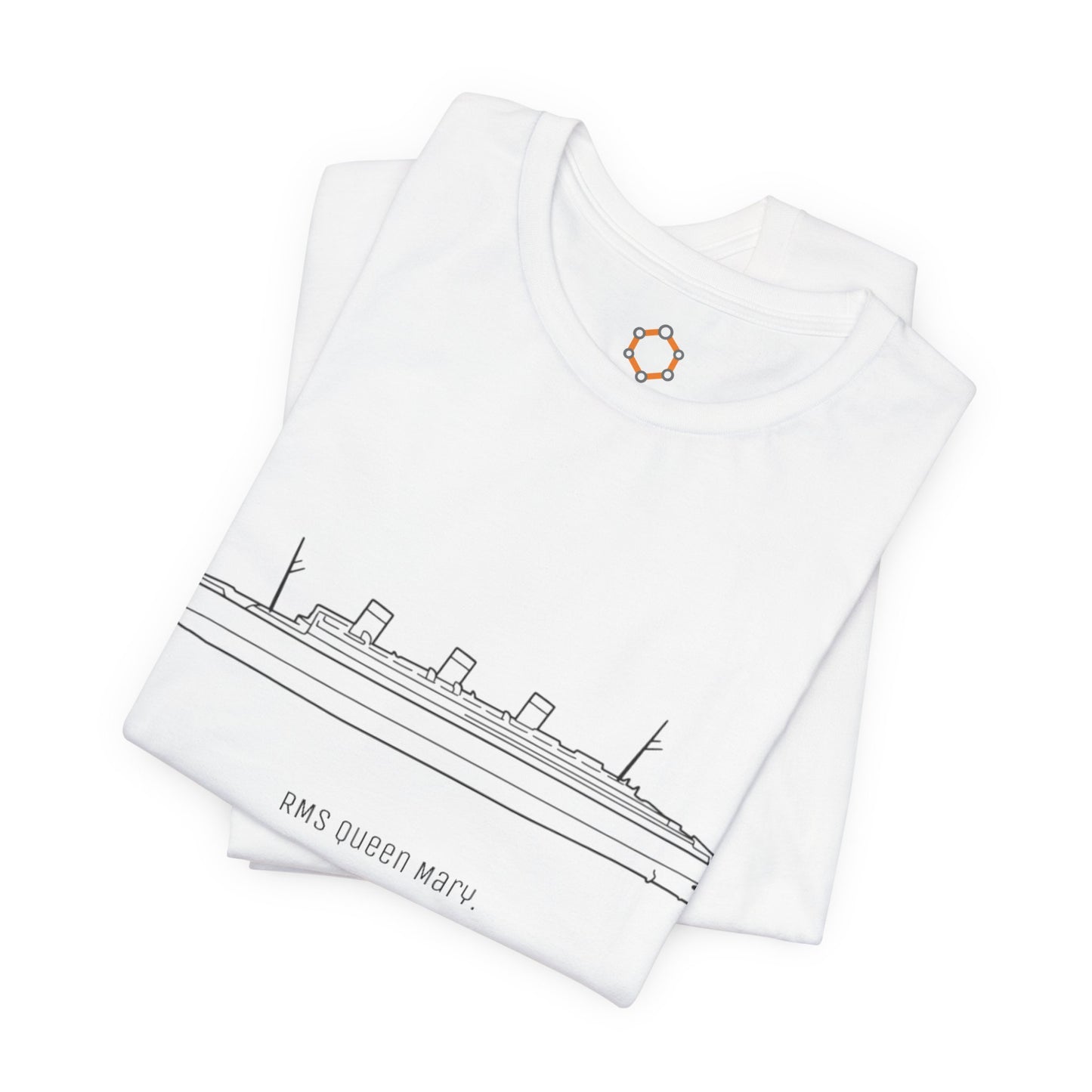 RMS Queen Mary Ship Outline T-Shirt — Vintage Ocean Liner Tee