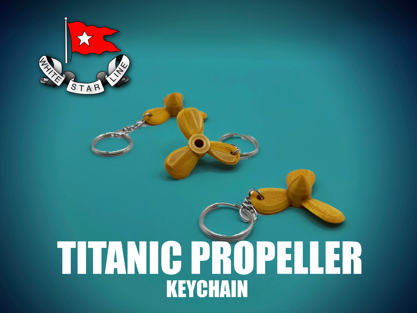 RMS Titanic Propeller Replica Keychain, Historically Accurate Titanic 3 Bladed Screw, Titanic Gift,