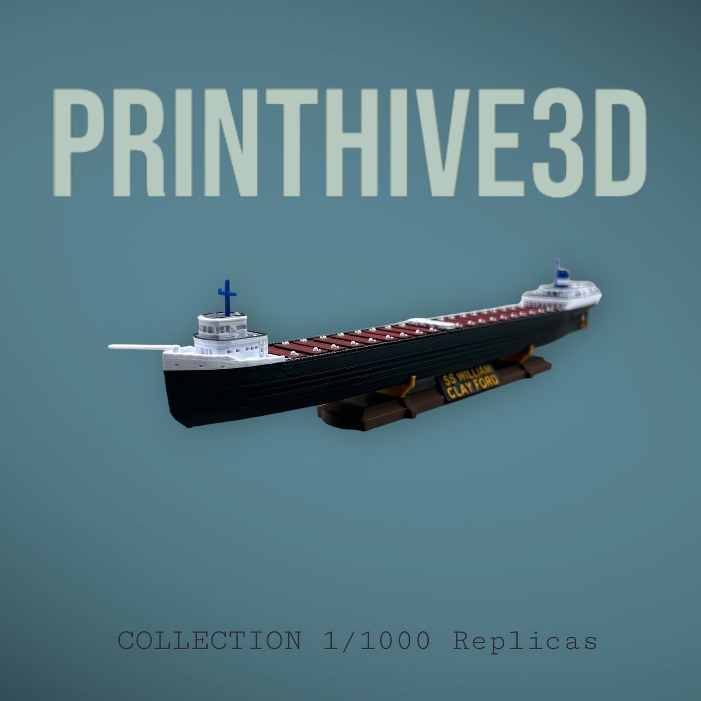 Great Lakes Legends Model Ship Bundle - Edmund Fitzgerald, William Clay Ford, and Arthur M. Anderson, 12" Freight Ship Replicas