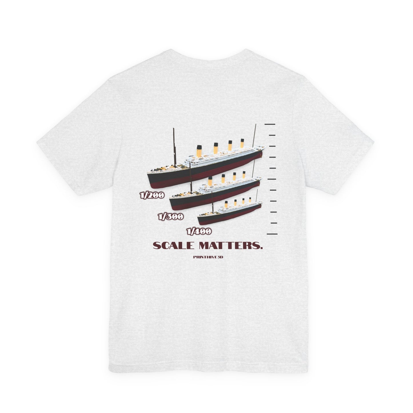 Scale Matters Tee — Titanic Ship Size Comparison Graphic T‑Shirt