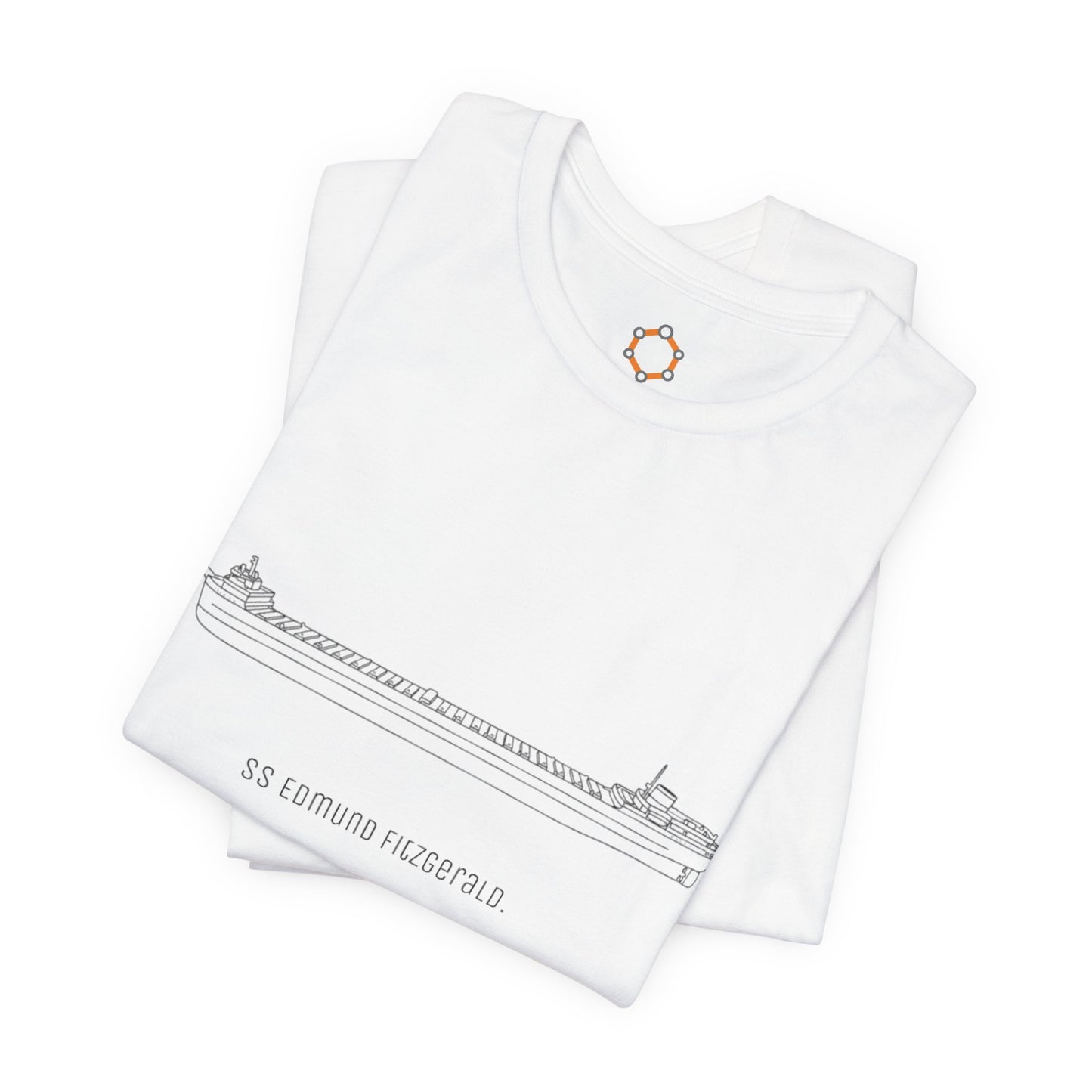 SS Edmund Fitzgerald Ship Outline T-Shirt — Vintage Ocean Liner Tee