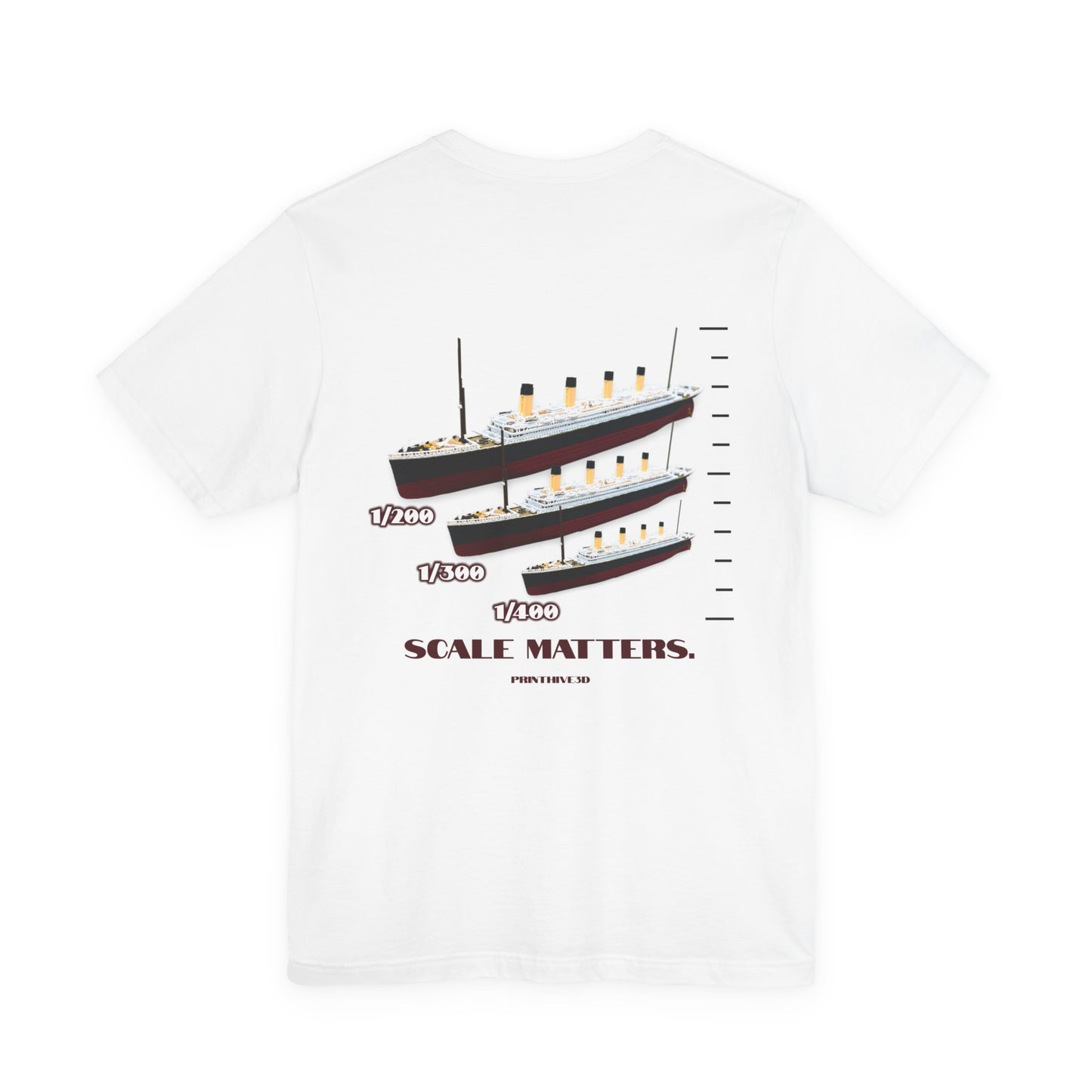 Scale Matters Tee — Titanic Ship Size Comparison Graphic T‑Shirt