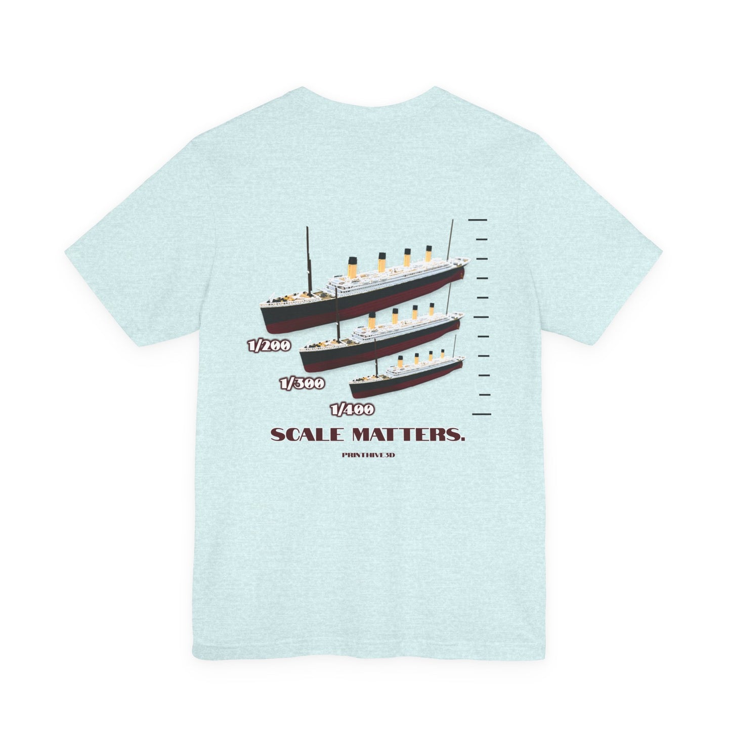 Scale Matters Tee — Titanic Ship Size Comparison Graphic T‑Shirt
