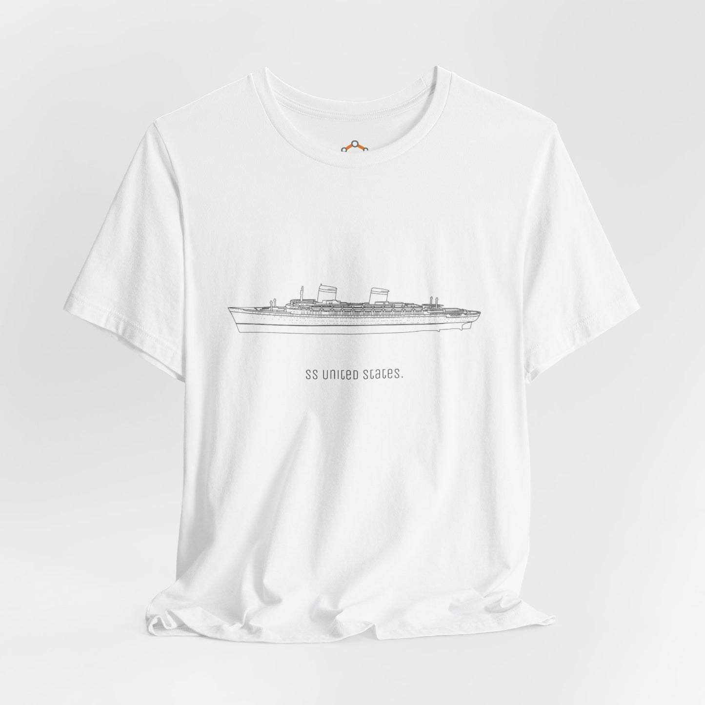 SS United States Sketch T-Shirt — Minimal Vintage Ship Illustration Tee