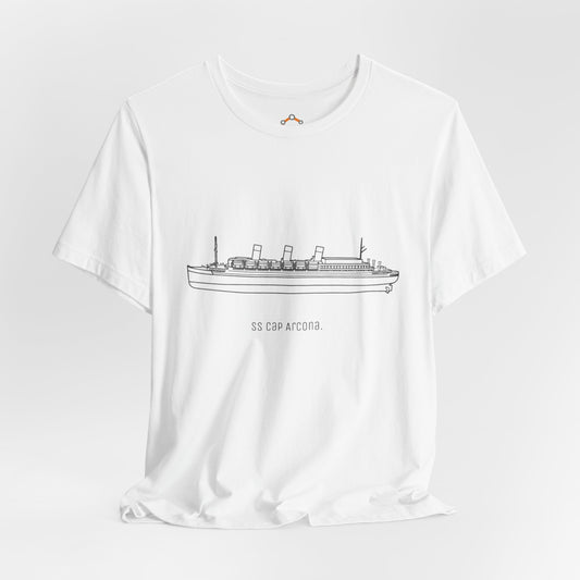 SS Cap Arcona Ship Outline T-Shirt — Vintage Ocean Liner Tee