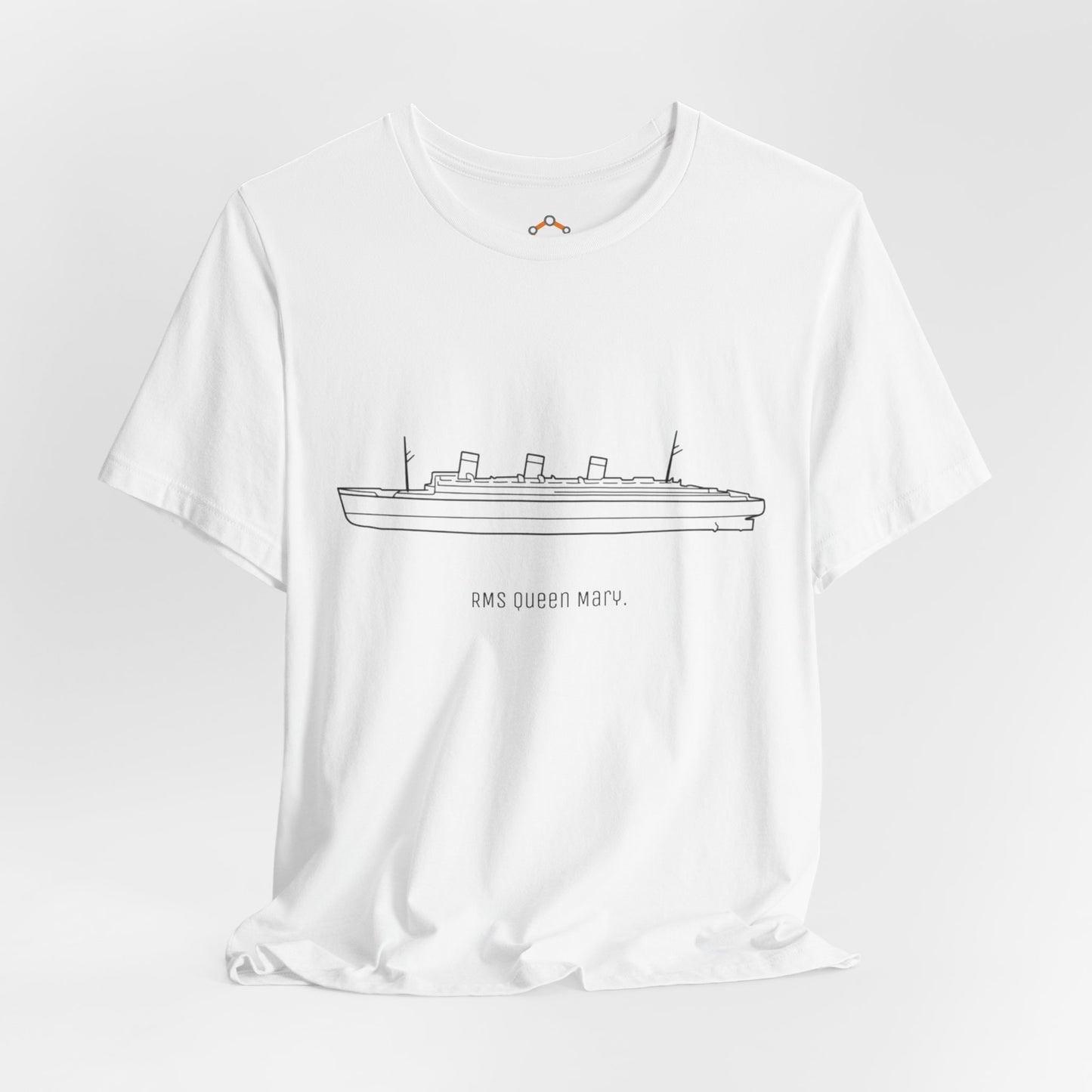RMS Queen Mary Ship Outline T-Shirt — Vintage Ocean Liner Tee