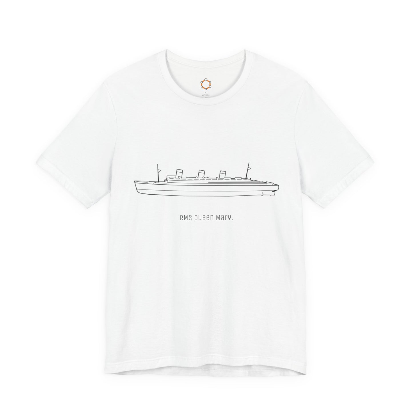 RMS Queen Mary Ship Outline T-Shirt — Vintage Ocean Liner Tee