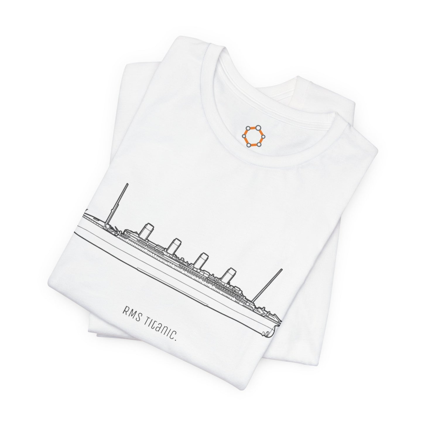 RMS Titanic Outline Tee — Minimal RMS Titanic Sketch T-Shirt