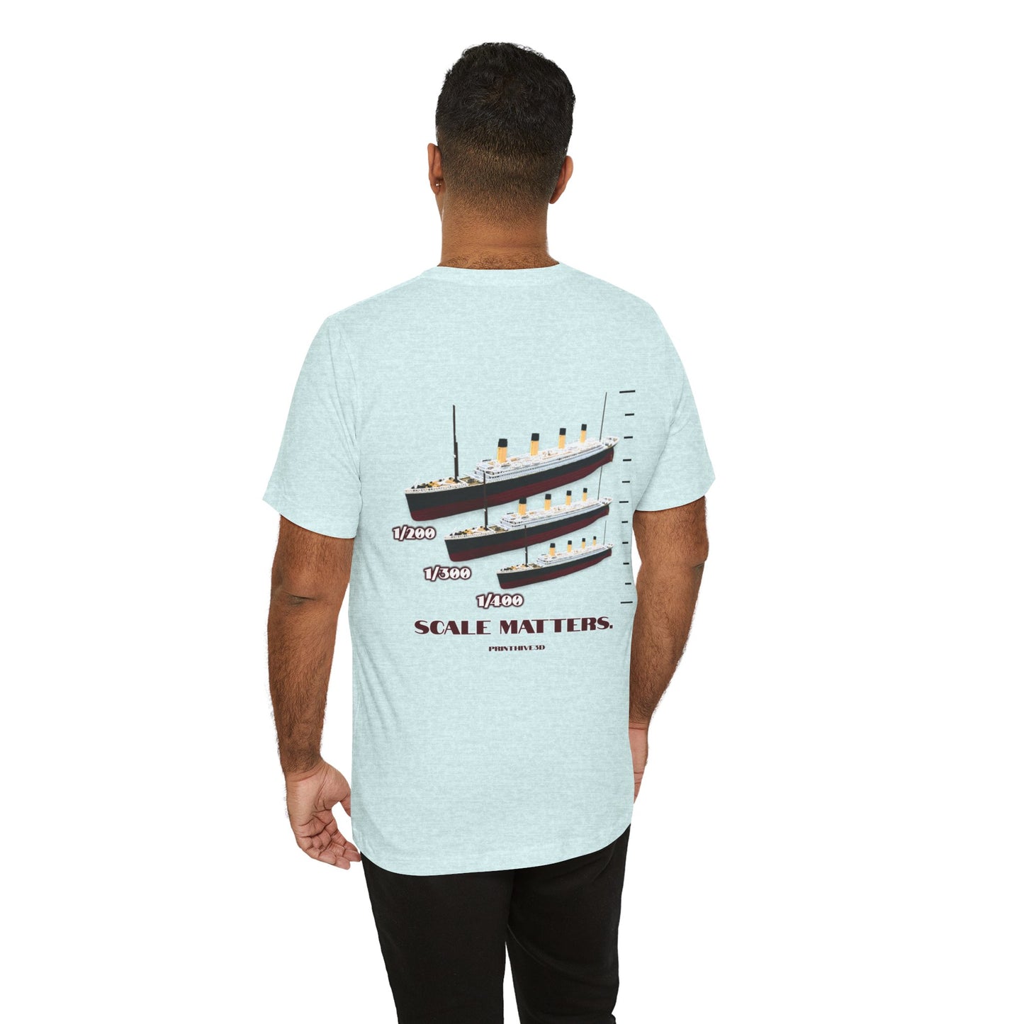 Scale Matters Tee — Titanic Ship Size Comparison Graphic T‑Shirt