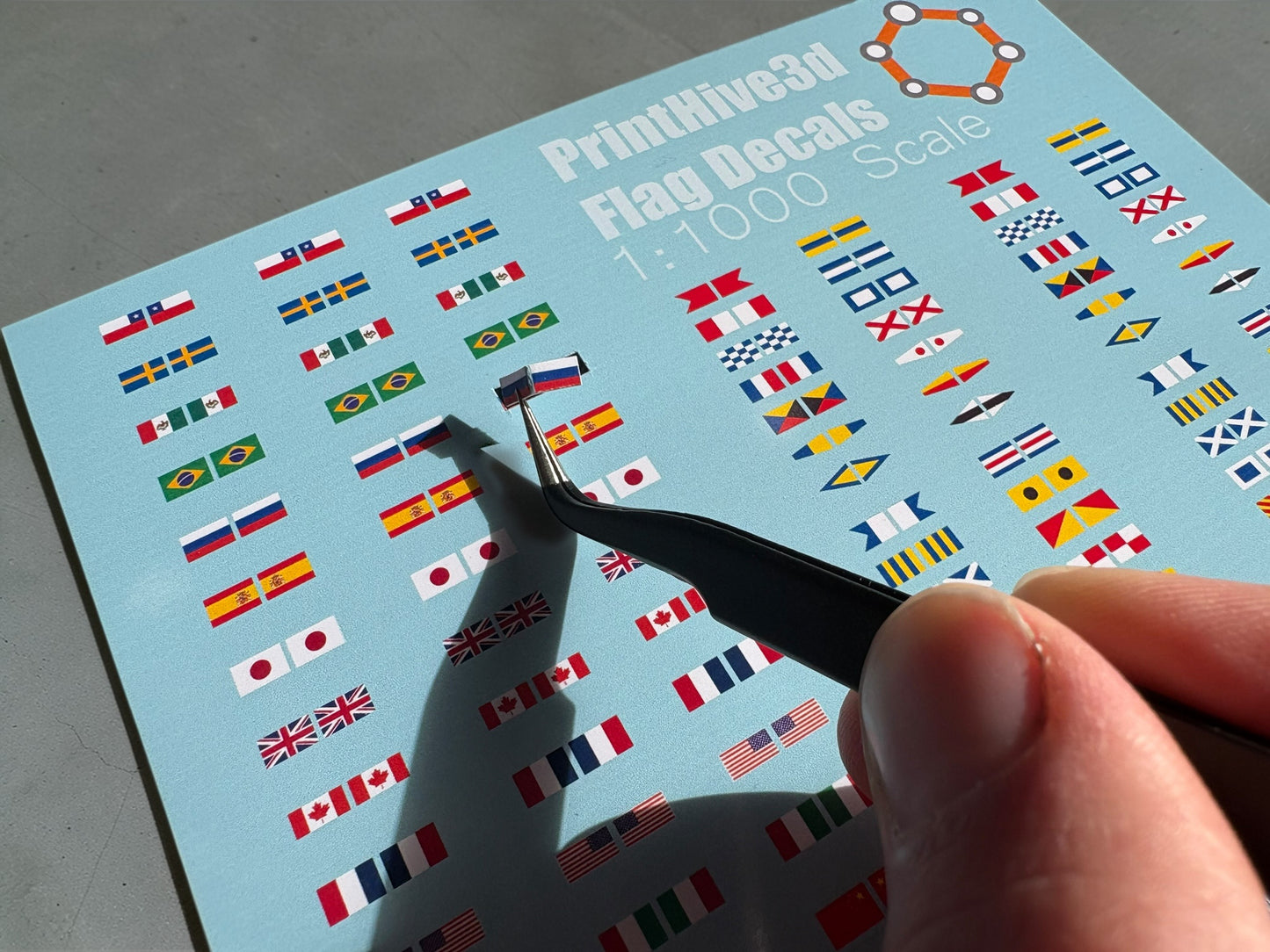 1:1000 Model Ship Flag Decals