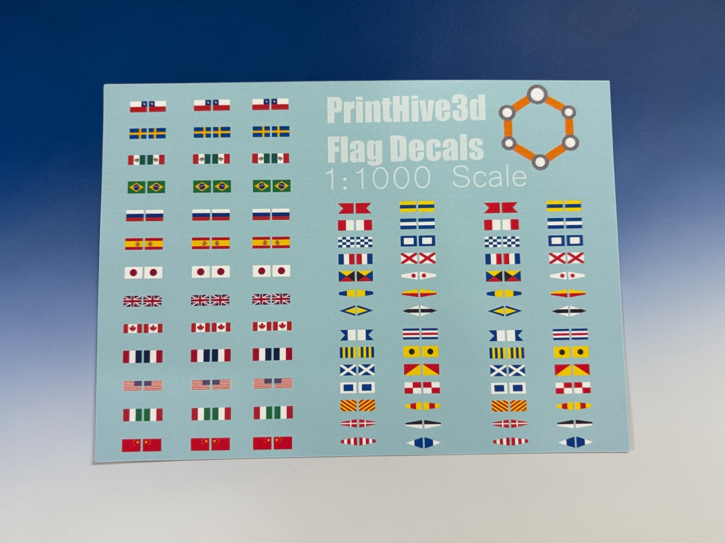 1:1000 Model Ship Flag Decals
