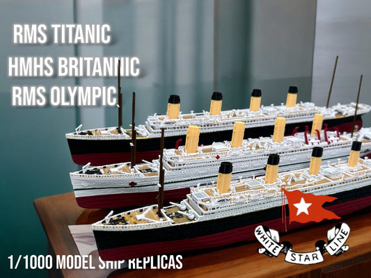 3 Ship Bundle RMS Titanic, Britannic, Olympic, Ship Replicas