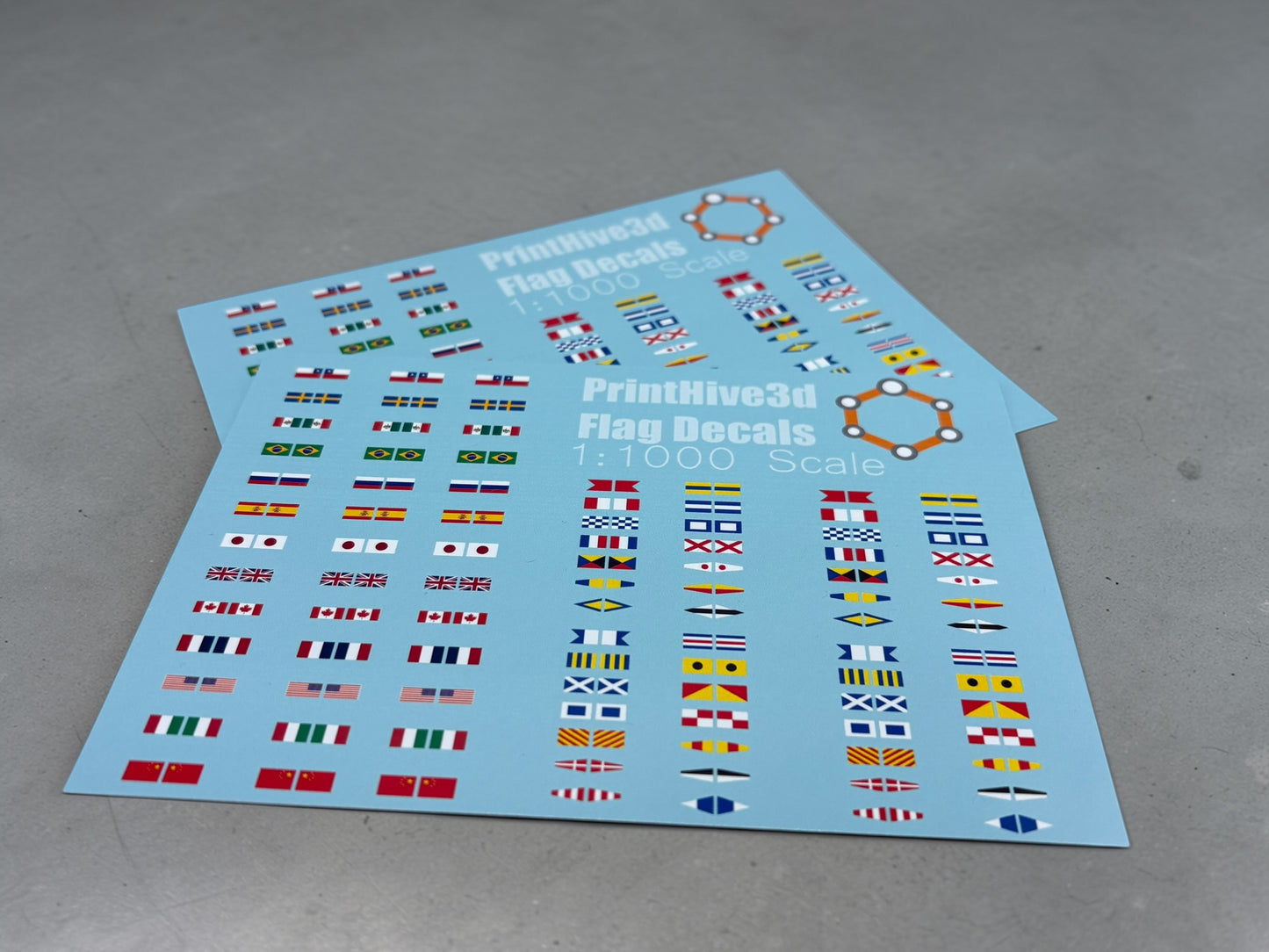 1:1000 Model Ship Flag Decals