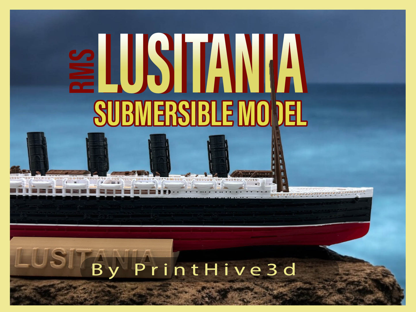 RMS Lusitania Submersible Model, Educational Model, FLOATS & SINKS Historically accurate