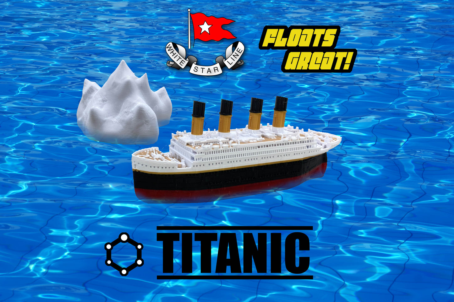 Floating Titanic Model With Iceberg-Bath toy