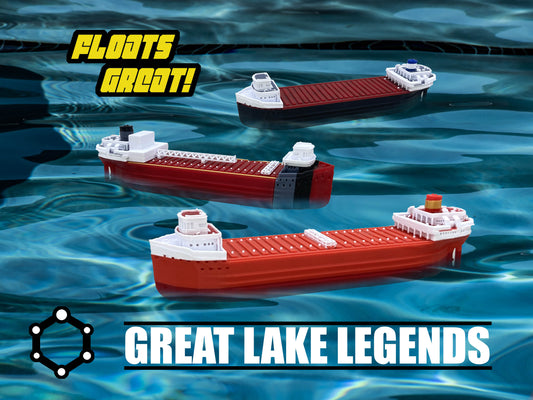 Great Lakes Legends Floating Ship Bundle - Edmund Fitzgerald, William Clay Ford, and Arthur M. Anderson, Bathtub Toys