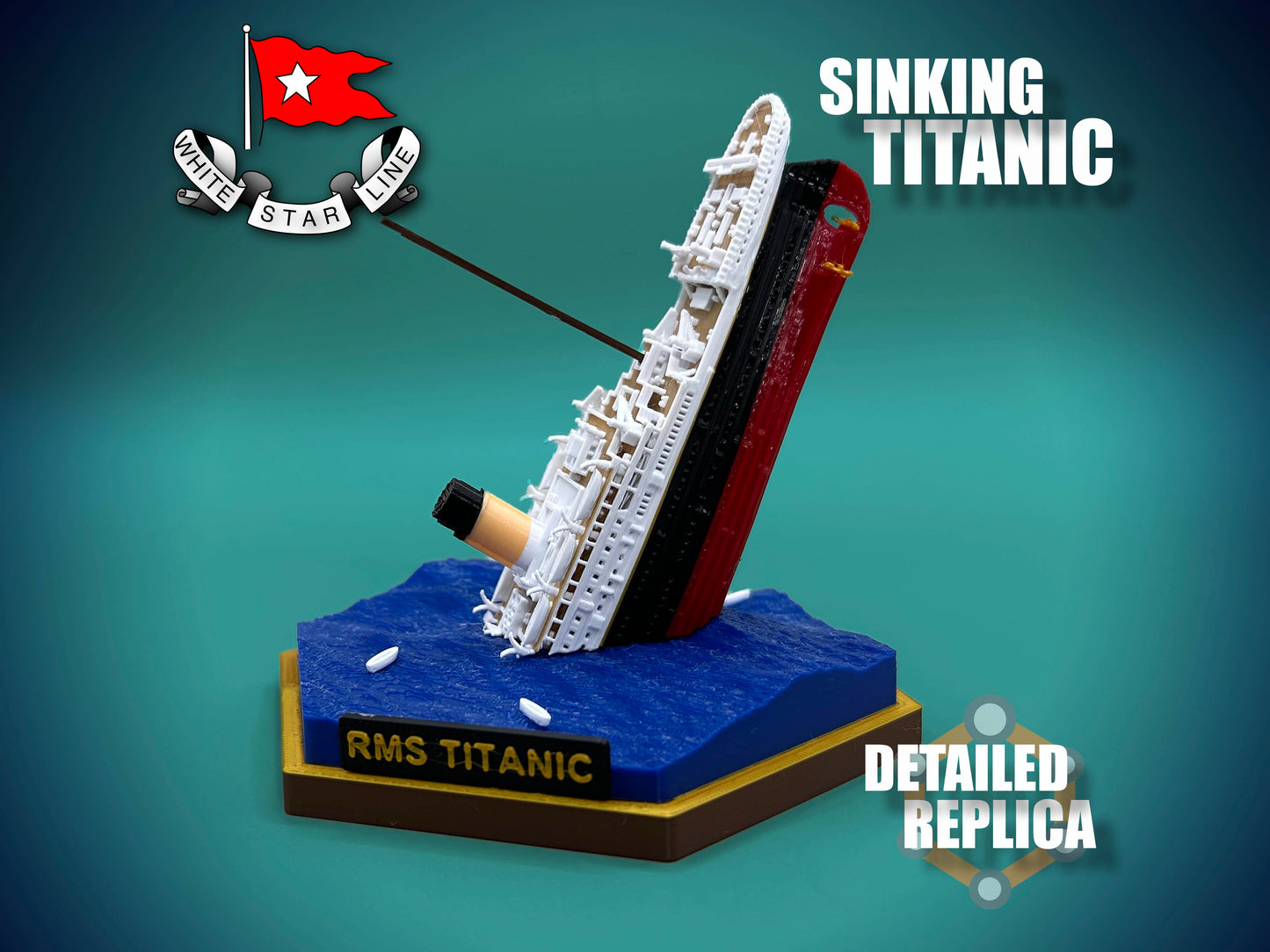 Titanic Sinking Model Detailed Replica Diorama, Titanic Toys, Titanic Gift, Titanic Ornament, Sinking Titanic, Cake Topper