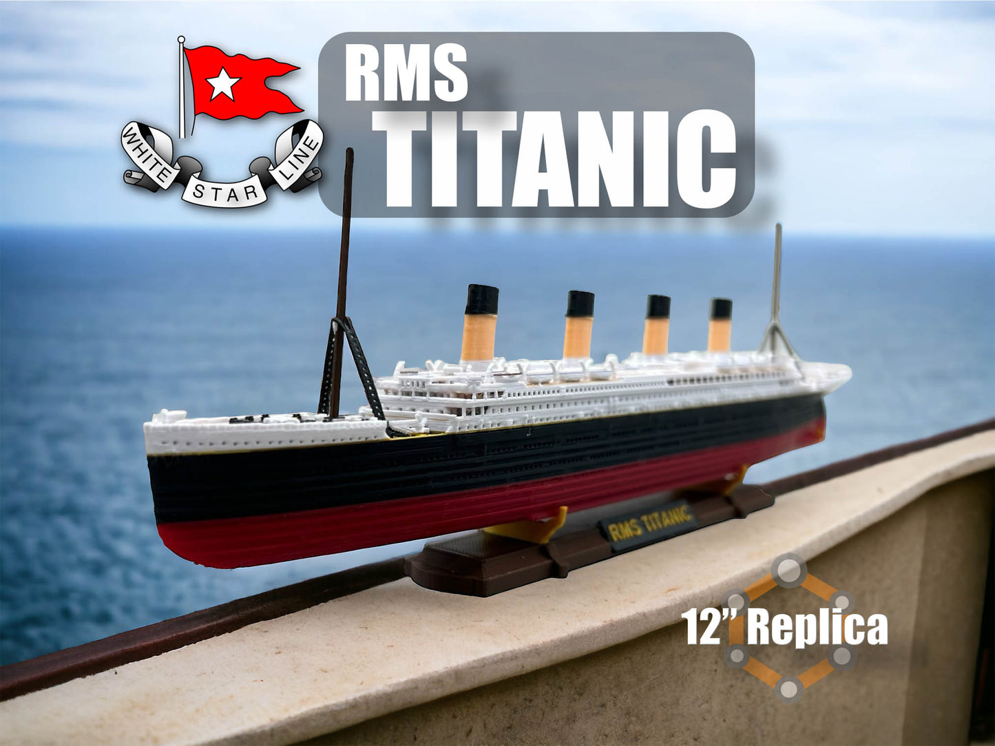 12” RMS Titanic Replica With Iceberg