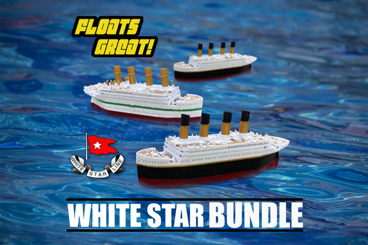 Majestic White Star Line Floating Boat Bundle - Titanic, Britannic, Olympic, Bathtub Toys